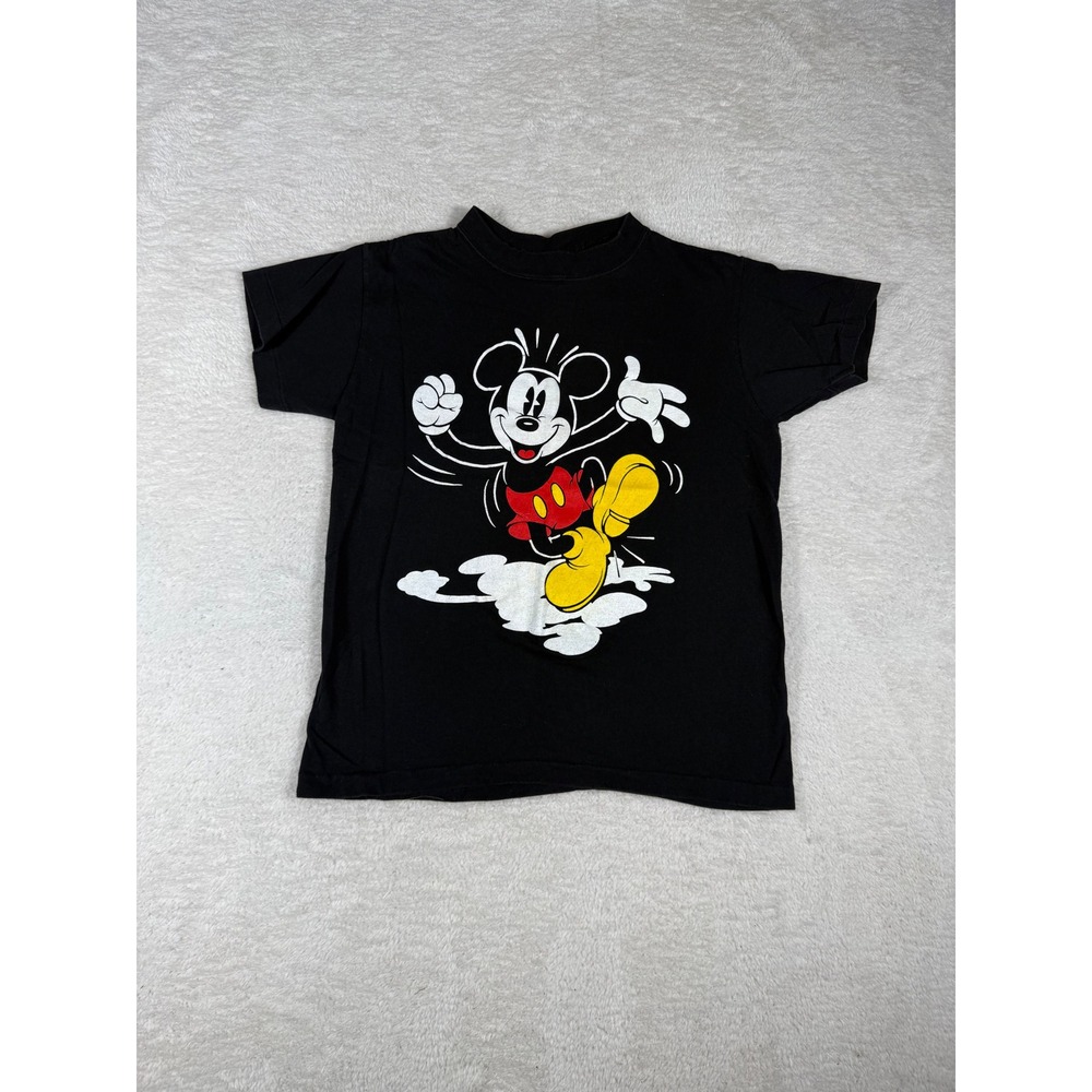 Mickey & Co T-Shirt Kids S Black single stitch Vintage 90's Disney‎ Mickey Mouse